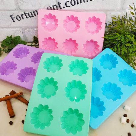 Форма силиконовая для выпечки кексов A-Plus - 1966 6 ячеек ✅ базовая цена $1.73 ✔ Опт ✔ Скидки ✔ Заходите! - Интернет-магазин ✅ Фортуна-опт ✅