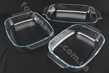 Набор противней из жаропрочного стекла A-Plus - 1093 ➜ Оптом и в розницу ✅ актуальная цена -Интернет магазин ✅ Фортуна ✅