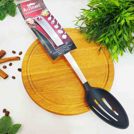 Ложка кухонная тефлоновая с дырками A-Plus - 0343 (34 см) ✅ базовая цена $1.08 ✔ Опт ✔ Скидки ✔ Заходите! - Интернет-магазин ✅ Фортуна-опт ✅