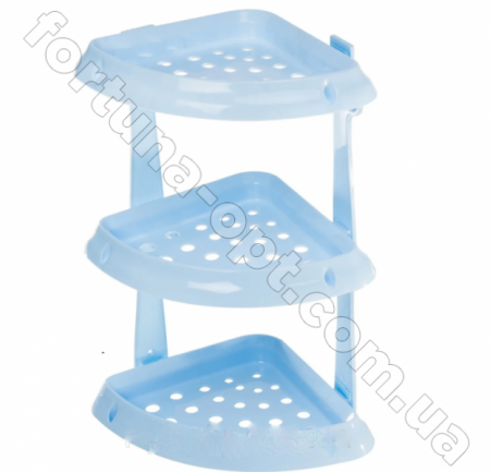 Полка для ванной комнаты угловая (голубая) 0734 ✅ базовая цена 165.14 грн. ✔ Опт ✔ Скидки ✔ Заходите! - Интернет-магазин ✅ Фортуна-опт ✅