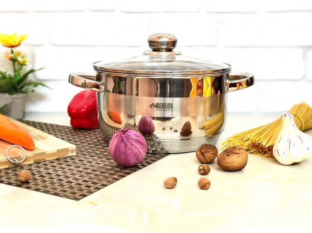 Кастрюля с толстым дном Benson BN - 222 - 8,2 л ✅ базовая цена $24.37 ✔ Опт ✔ Скидки ✔ Заходите! - Интернет-магазин ✅ Фортуна-опт ✅