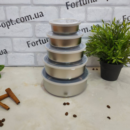 Набор ёмкостей для пищи из нержавейки Frico FRU - 438 - 5 шт ✅ базовая цена $4.05 ✔ Опт ✔ Скидки ✔ Заходите! - Интернет-магазин ✅Фортуна-опт ✅