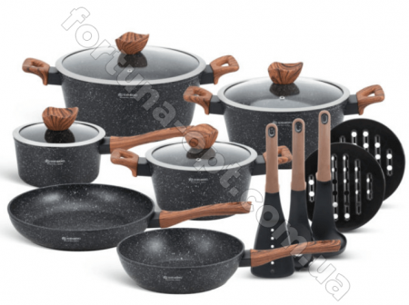 Набор посуды Edenberg EB - 5616 Ebony Maple Line - 15 пр, мраморное покрытие ✅ базовая цена $98.04 ✔ Опт ✔ Скидки ✔ Заходите! - Интернет-магазин ✅ Фортуна-опт ✅