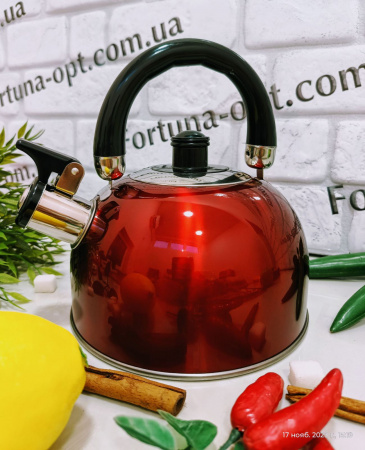 Чайник нержавеющий со свистком A-Plus - 1329 - 2,5 л  ✅ базовая цена $7.55 ✔ Опт ✔ Скидки ✔ Заходите! - Интернет-магазин ✅ Фортуна-опт ✅