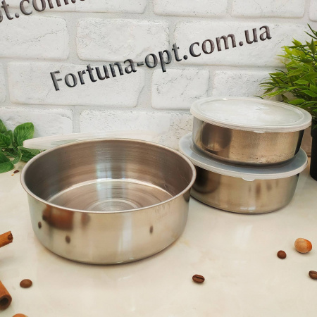 Судочки нержавеющие с крышками A-Plus - 1018 - 5 шт ✅ базовая цена $2.84 ✔ Опт ✔ Скидки ✔ Заходите! - Интернет-магазин ✅Фортуна-опт ✅