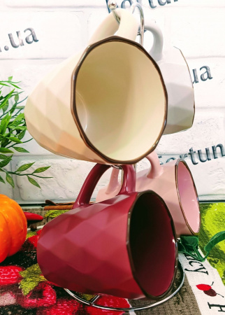 Набор чайный 4 пр 350 мл на стойке Грани  021-04-11 ✅ базовая цена 367.11 грн. ✔ Опт ✔ Скидки ✔ Заходите! - Интернет-магазин ✅ Фортуна-опт ✅