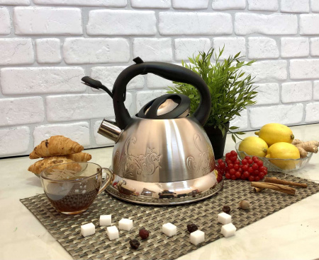 Чайник нержавеющий со свистком 3 л A-Plus - 1235 ✅ базовая цена $11.15 ✔ Опт ✔ Скидки ✔ Заходите! - Интернет-магазин ✅ Фортуна-опт ✅