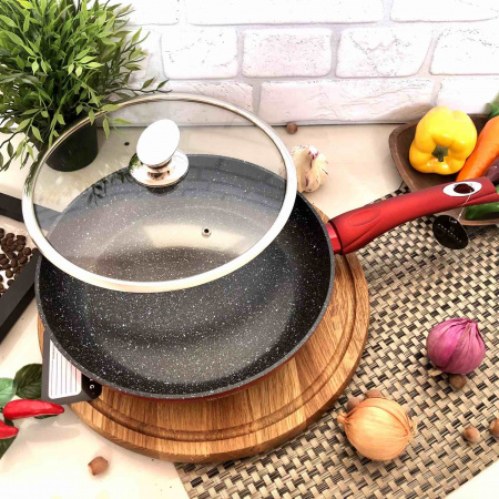 Сковорода с крышкой Edenberg EB - 3340 - 28 см/мрамор ✅ базовая цена $14.92 ✔ Опт ✔ Скидки ✔ Заходите! - Интернет-магазин ✅ Фортуна-опт ✅