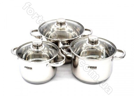 Набор кастрюль Benson BN - 205➜ Опт и розница ✅ актуальная цена -Интернет магазин ✅ Фортуна ✅