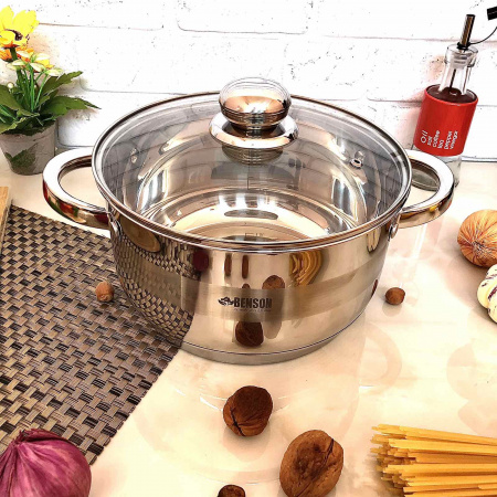 Кастрюля с толстым дном Benson BN - 222 - 8,2 л ✅ базовая цена $24.37 ✔ Опт ✔ Скидки ✔ Заходите! - Интернет-магазин ✅ Фортуна-опт ✅