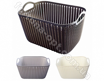 Корзина-плетенка с ручками 29*22*16 см - Stenson - 85499  ✅ базовая цена $1.95 ✔ Опт ✔ Акции ✔ Заходите! - Интернет-магазин Fortuna-opt.com.ua.