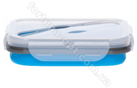 Ланч-бокс силиконовый складной Frico FRU - 383 - 800 мл ➜ фото ➜ розн цена $5.04 - Интернет-магазин ✅ Fortuna-opt.com.ua. ✅