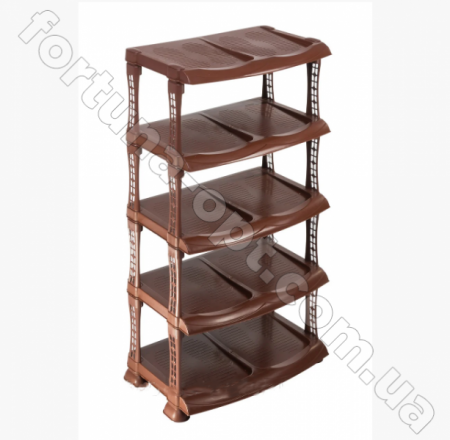 Полка для обуви 5ти-ярусная коричневая (Люкс) 0726 ✅ базовая цена 375.75 грн. ✔ Опт ✔ Скидки ✔ Заходите! - Интернет-магазин ✅ Фортуна-опт ✅