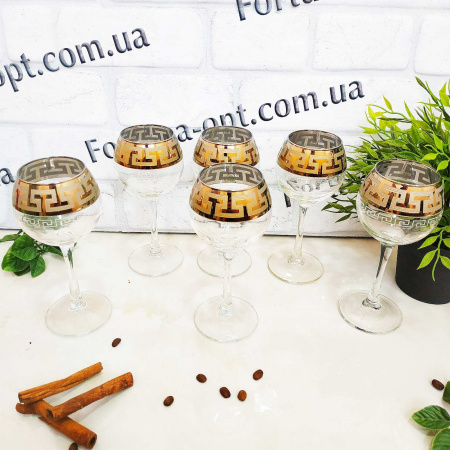 Набор бокалов для вина 6 шт Греческий узор  03-1689 210 мл ✅ базовая цена 442.22 грн. ✔ Опт ✔ Скидки ✔ Заходите! - Интернет-магазин ✅ Фортуна-опт ✅