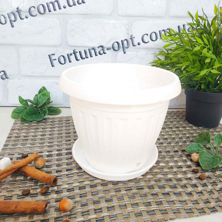 Горшок цветочный Бутон d-17см, h-13,5 см белый (1,9 л) 2938 ✅ базовая цена 39.07 грн. ✔ Опт ✔ Скидки ✔ Заходите! - Интернет-магазин ✅ Фортуна-опт ✅