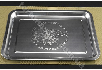 Поднос из нержавеющей стали Виноград A-Plus - 11705/4 (40*30см) ✅ базовая цена $2.05 ✔ Опт ✔ Акции ✔ Заходите! - Интернет-магазин Fortuna-opt.com.ua.